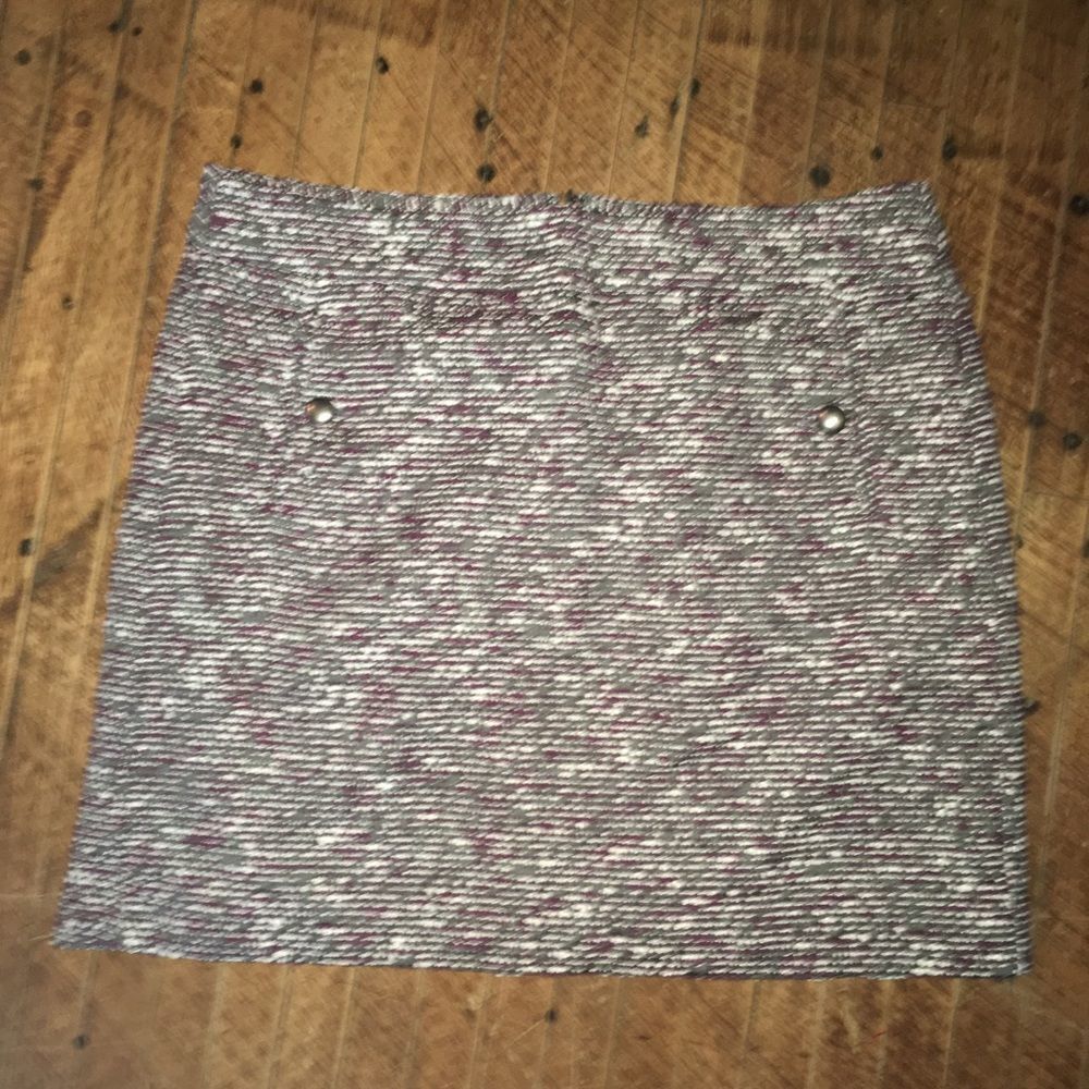 Loft 14P variegated purple gray and white classic tweed pencil skirt